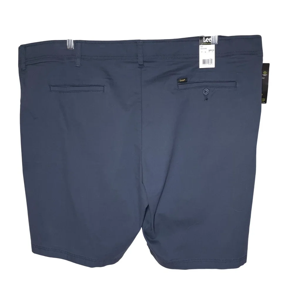 Lee Extreme Motion Mens Navy Straight Fit Shorts‎ Big and Tall Size 50 x 10 Flex